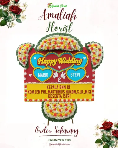 Karangan Papan Bunga Pernikahan di Grobog Wetan